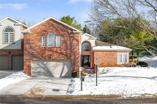 front facade with a garage