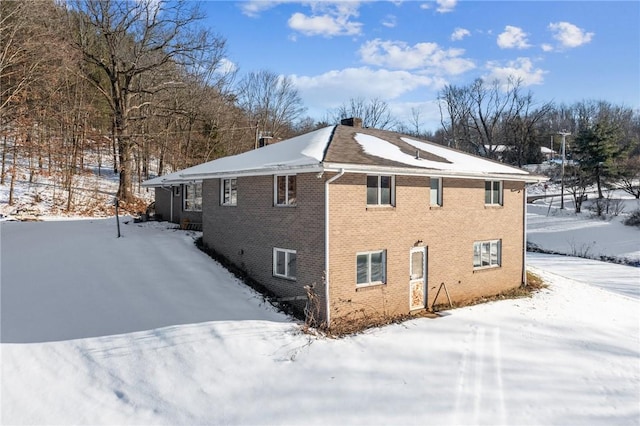 view of snowy exterior