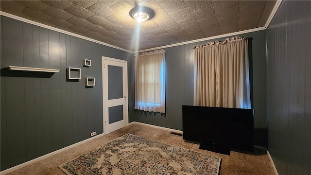 interior space featuring ornamental molding