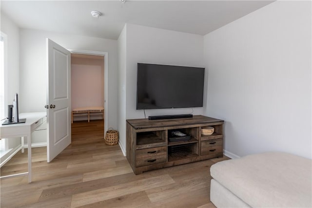 bedroom featuring light hardwood / wood-style flooring