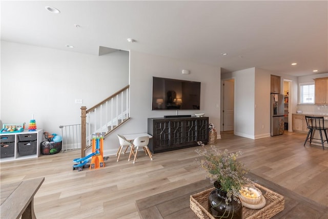 living room featuring light hardwood / wood-style floors