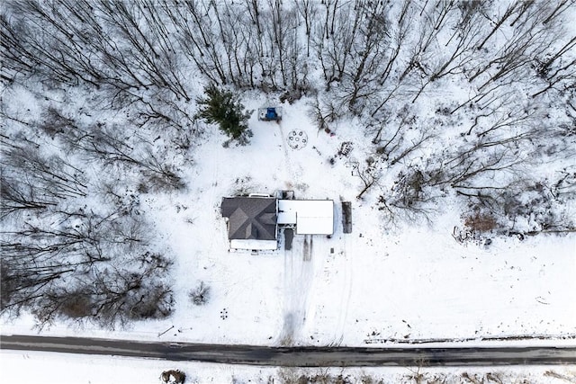 view of snowy aerial view