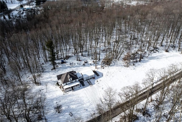 view of snowy aerial view