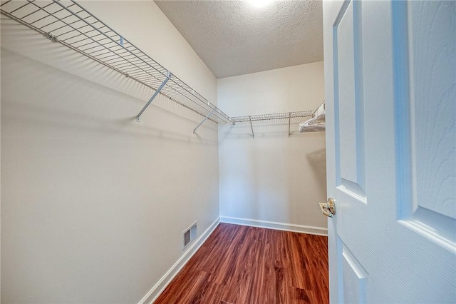 spacious closet with hardwood / wood-style flooring