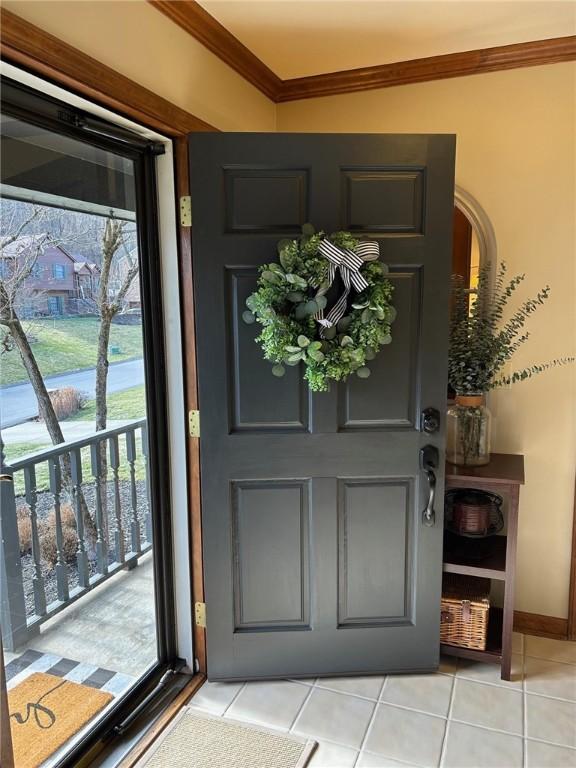 doorway to property with a balcony