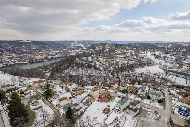 view of snowy aerial view