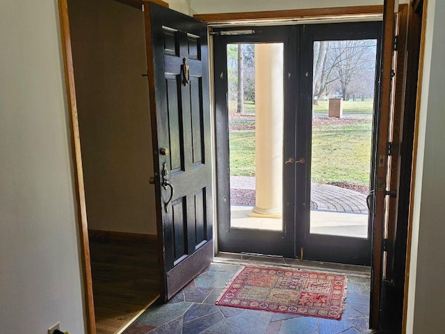 entryway with french doors