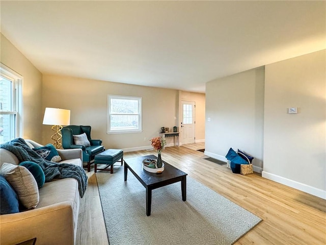 living room featuring hardwood / wood-style flooring