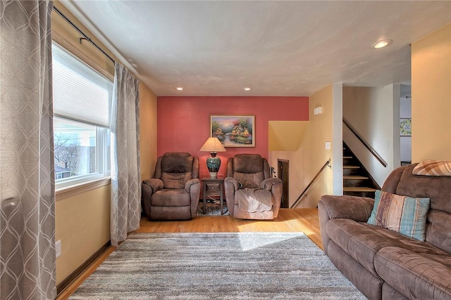 living room featuring hardwood / wood-style floors