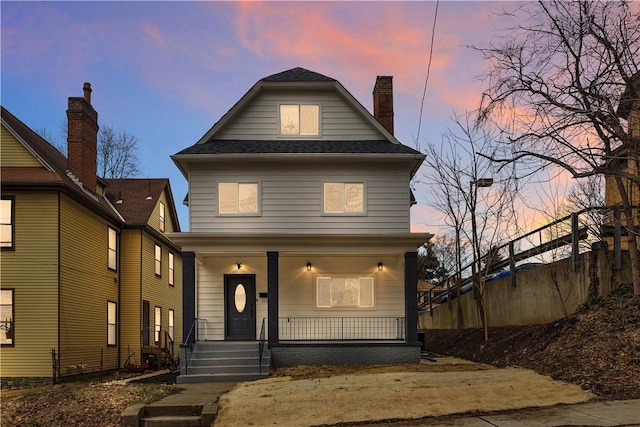 view of front property with a porch