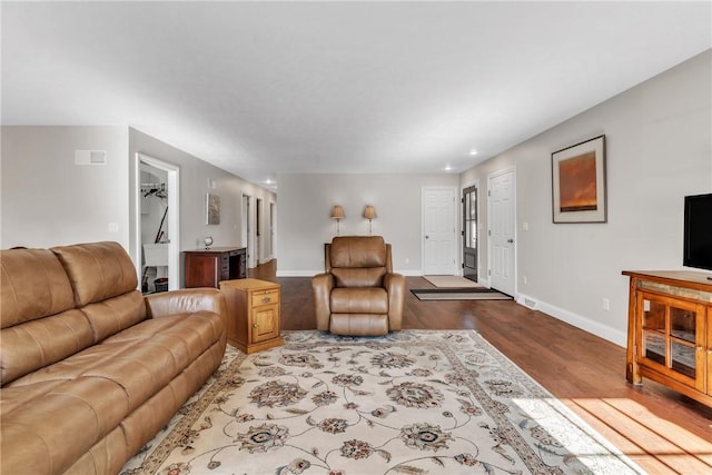 living room featuring hardwood / wood-style floors