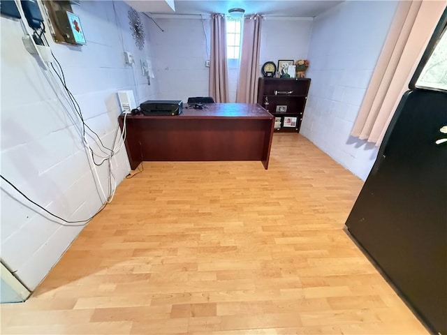 home office featuring light hardwood / wood-style flooring