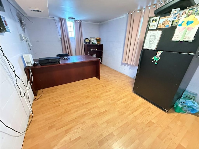 office featuring light hardwood / wood-style floors