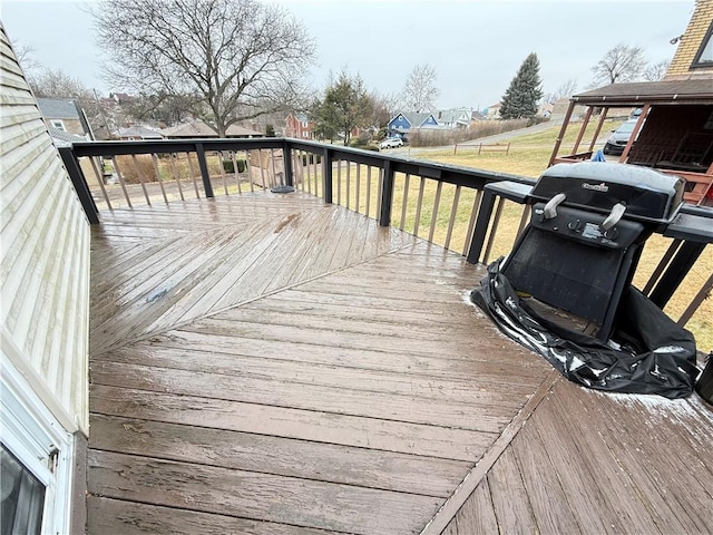 deck with area for grilling