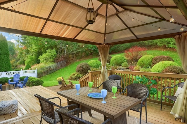 deck featuring a gazebo