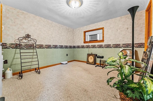 951 Buffalo St, City Of Franklin, PA 16323 - carpeted spare room featuring baseboards, cooling unit, and wallpapered walls