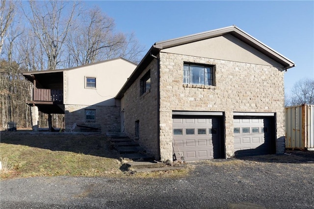 view of home's exterior with a garage