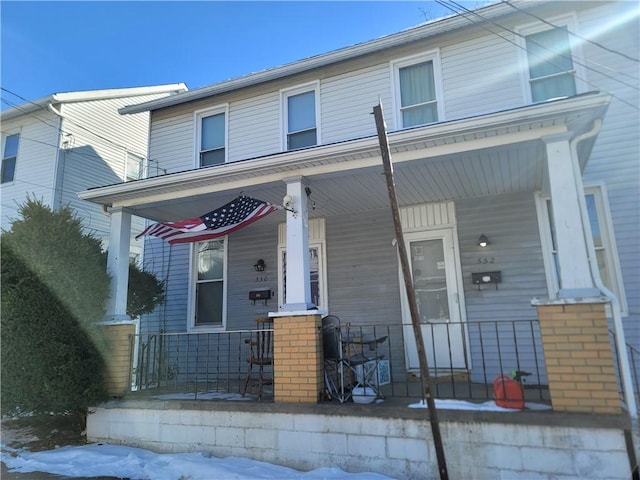 view of front of property with a porch