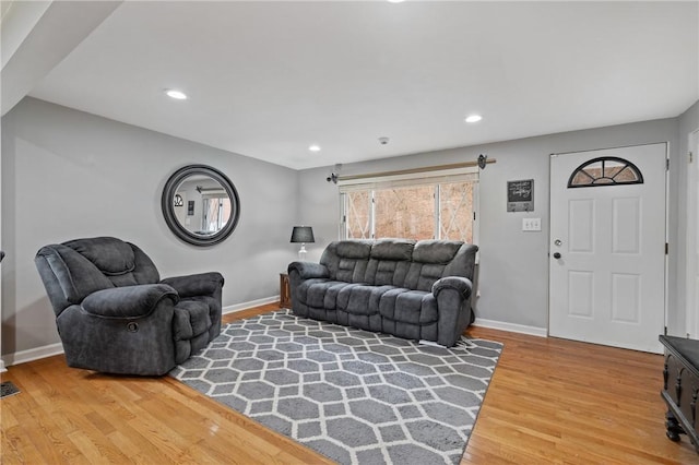 living room with wood-type flooring