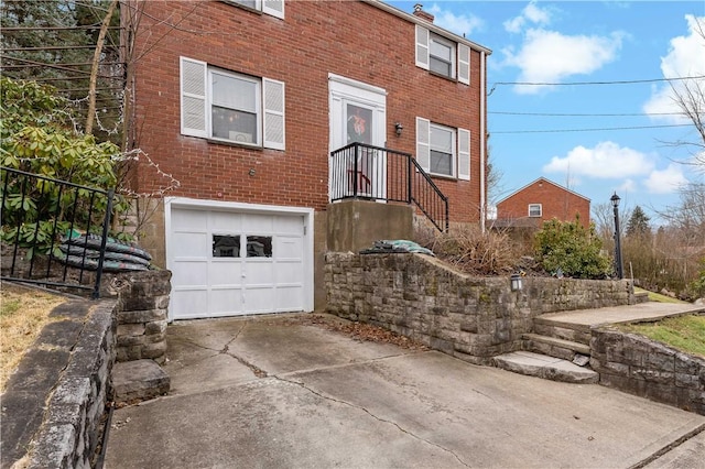 view of front of home with a garage