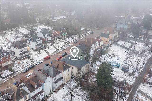 view of snowy aerial view