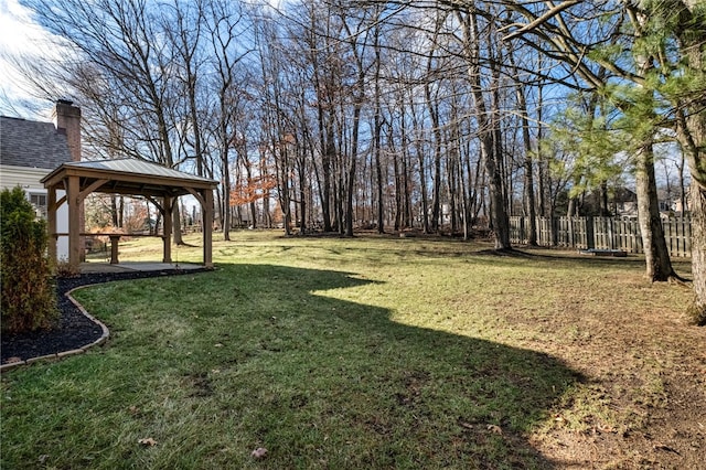 view of yard featuring a gazebo