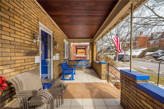 view of patio with covered porch