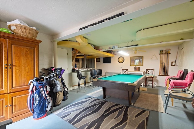 rec room with billiards