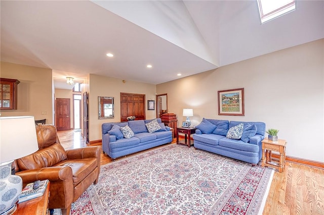 living room with wood-type flooring