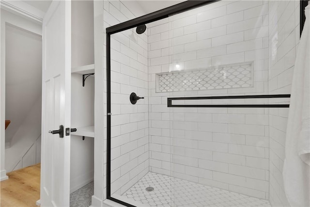 bathroom with walk in shower