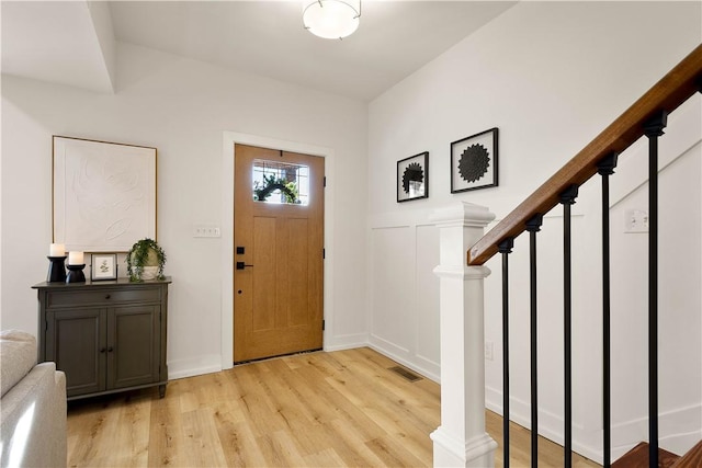 foyer featuring light hardwood / wood-style floors