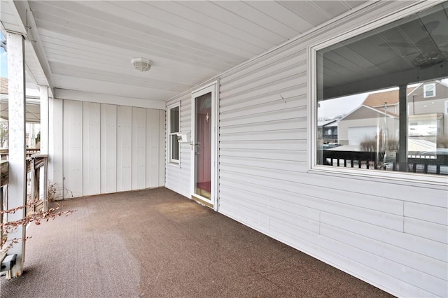 view of unfurnished sunroom