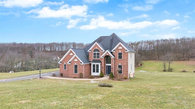 view of front of house with a front yard