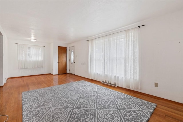 spare room featuring wood-type flooring