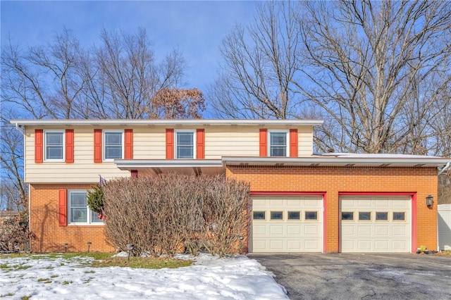 view of front property with a garage