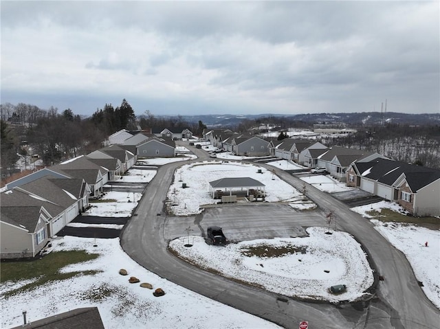 view of snowy aerial view