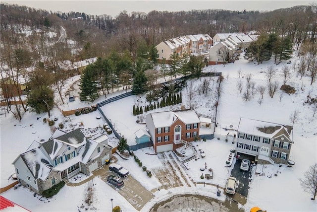 view of snowy aerial view