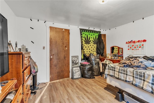 bedroom featuring light wood-type flooring