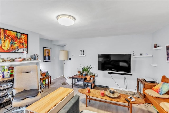 living room featuring light hardwood / wood-style floors