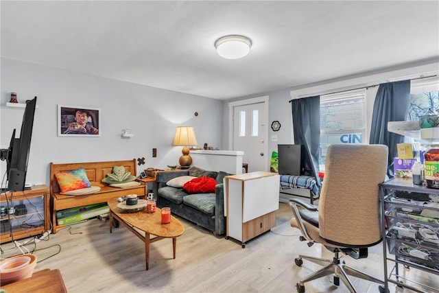 living room featuring light hardwood / wood-style floors