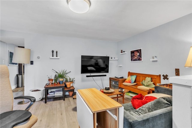 living room featuring light hardwood / wood-style floors