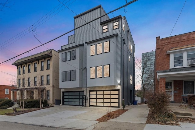 view of front of house with a garage