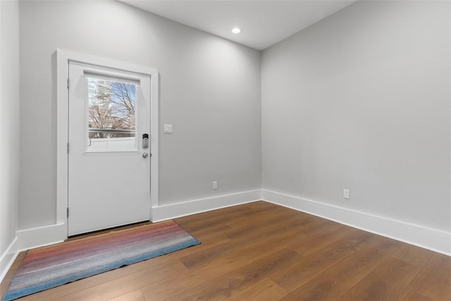 entryway featuring hardwood / wood-style flooring