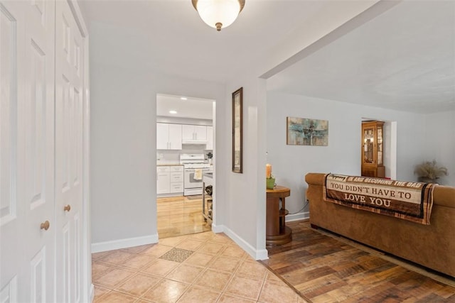 hall featuring light hardwood / wood-style floors