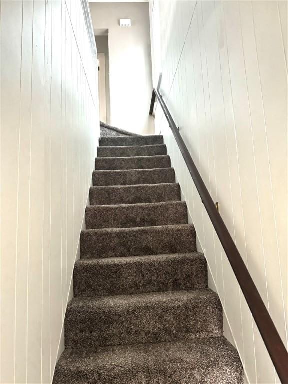 stairs with a barn door