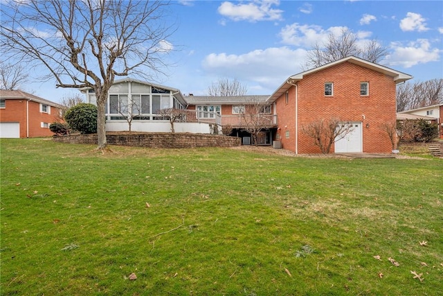 view of yard featuring a sunroom