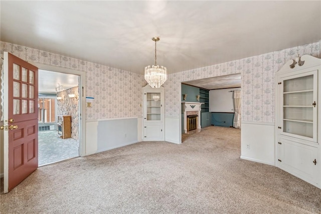 interior space with a notable chandelier