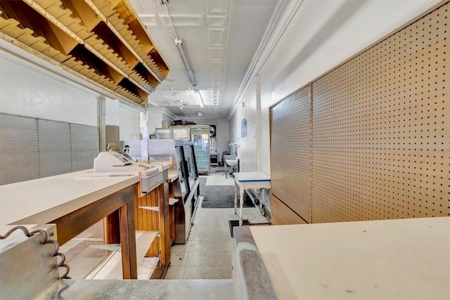 kitchen featuring crown molding