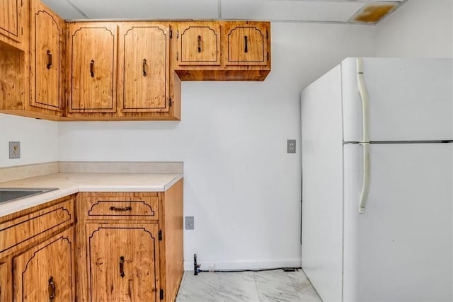 kitchen with white refrigerator