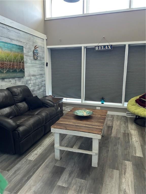 living room featuring hardwood / wood-style flooring